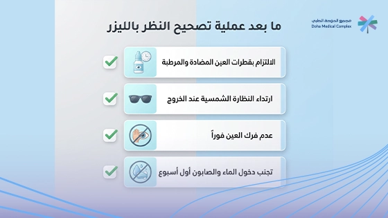 صورة توضح ما بعد عملية تصحيح النظر بالليزر